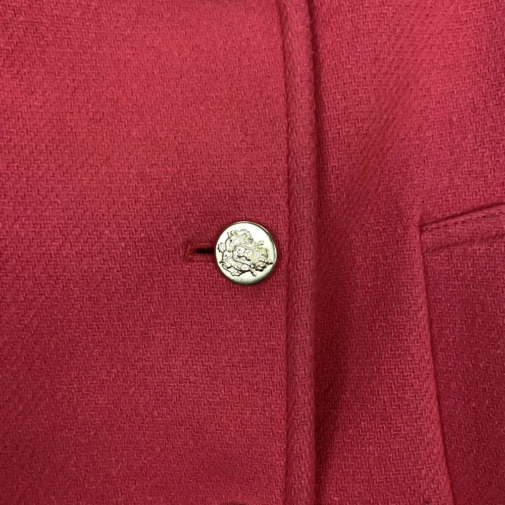 J Crew Coat Womens 4 Orange Stadium Cloth‎ Peacoat Nello Gori Gold Buttons